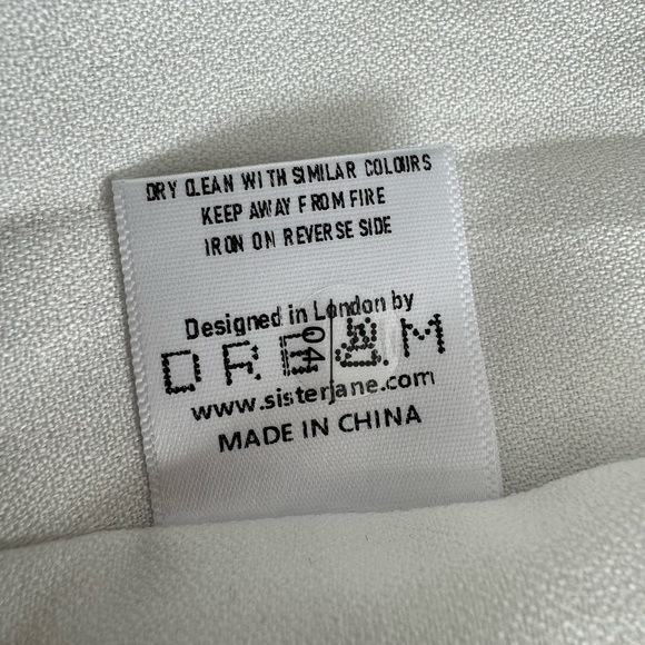 Dream Sister Jane Tailored Jacquard Mini Dress Ivory Size XS Floral Long Sleeve - Picture 16 of 16